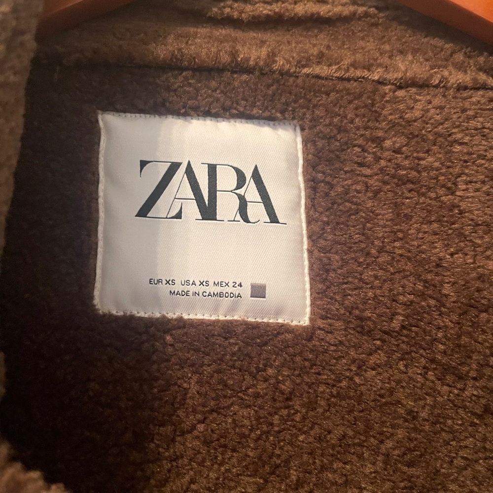 Zara Women's Cropped Aviator Jacket - Picture 2 of 5